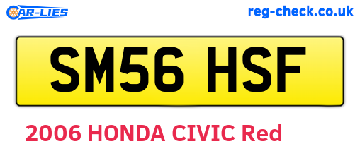 SM56HSF are the vehicle registration plates.