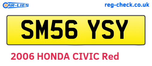 SM56YSY are the vehicle registration plates.