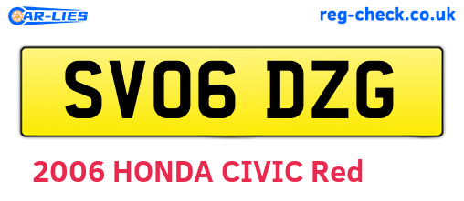 SV06DZG are the vehicle registration plates.