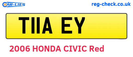 T11AEY are the vehicle registration plates.