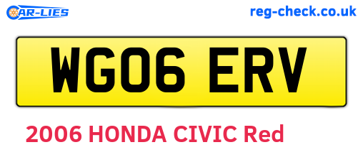 WG06ERV are the vehicle registration plates.