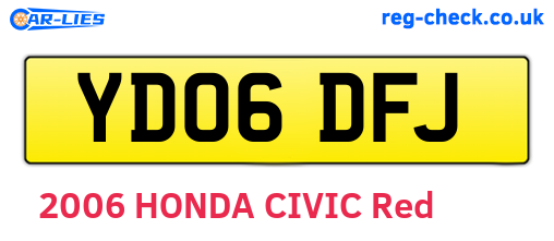YD06DFJ are the vehicle registration plates.