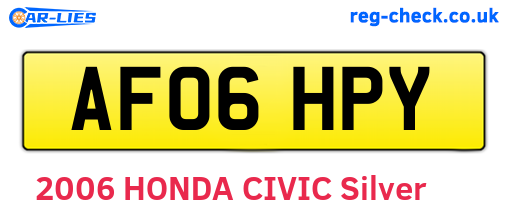 AF06HPY are the vehicle registration plates.