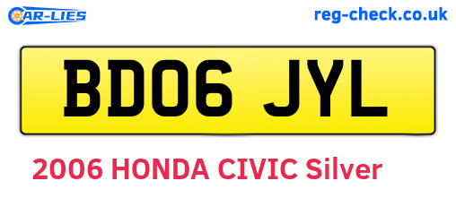 BD06JYL are the vehicle registration plates.