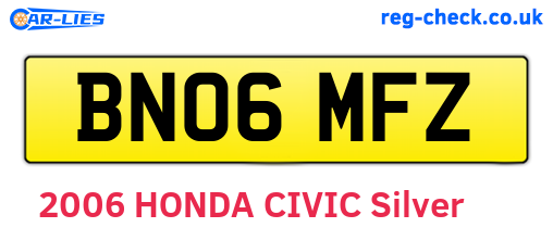 BN06MFZ are the vehicle registration plates.