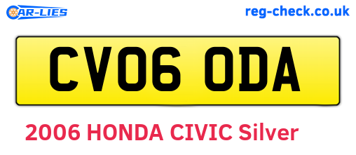 CV06ODA are the vehicle registration plates.