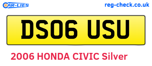 DS06USU are the vehicle registration plates.
