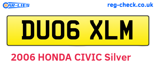 DU06XLM are the vehicle registration plates.