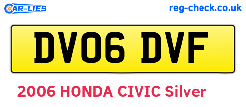 DV06DVF are the vehicle registration plates.