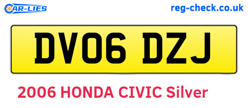 DV06DZJ are the vehicle registration plates.