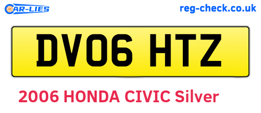 DV06HTZ are the vehicle registration plates.