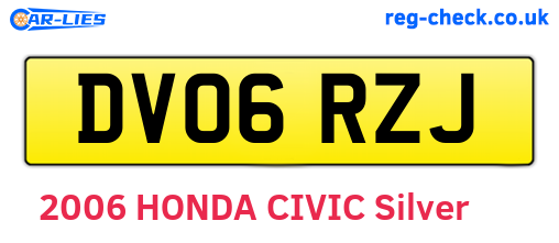 DV06RZJ are the vehicle registration plates.