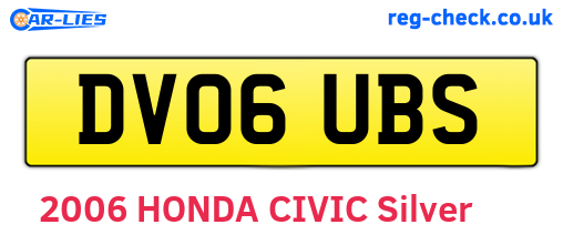 DV06UBS are the vehicle registration plates.