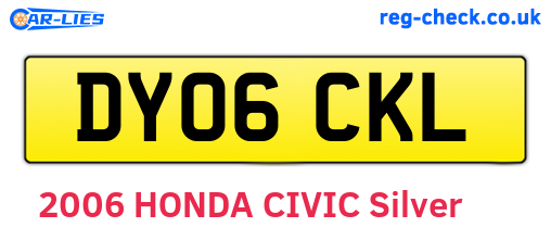DY06CKL are the vehicle registration plates.