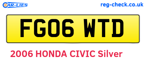FG06WTD are the vehicle registration plates.