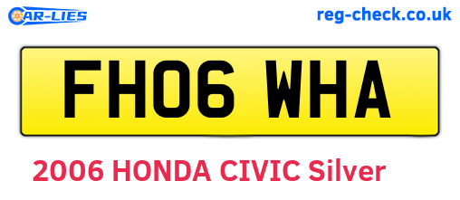 FH06WHA are the vehicle registration plates.