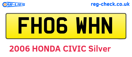 FH06WHN are the vehicle registration plates.