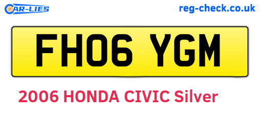 FH06YGM are the vehicle registration plates.