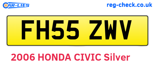 FH55ZWV are the vehicle registration plates.