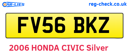 FV56BKZ are the vehicle registration plates.