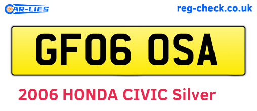 GF06OSA are the vehicle registration plates.