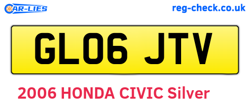GL06JTV are the vehicle registration plates.