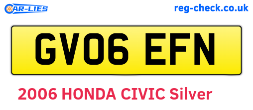 GV06EFN are the vehicle registration plates.