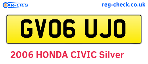 GV06UJO are the vehicle registration plates.
