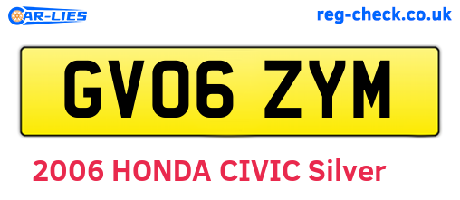 GV06ZYM are the vehicle registration plates.