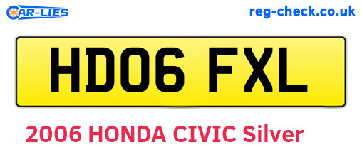 HD06FXL are the vehicle registration plates.