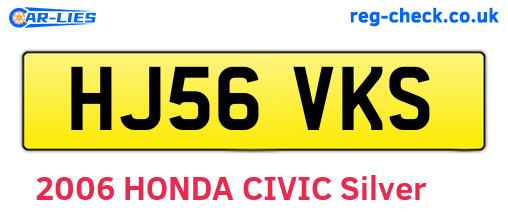 HJ56VKS are the vehicle registration plates.