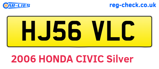 HJ56VLC are the vehicle registration plates.