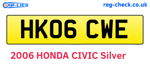 HK06CWE are the vehicle registration plates.