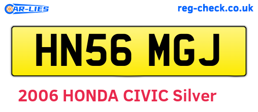 HN56MGJ are the vehicle registration plates.