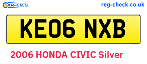 KE06NXB are the vehicle registration plates.