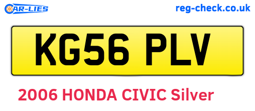 KG56PLV are the vehicle registration plates.