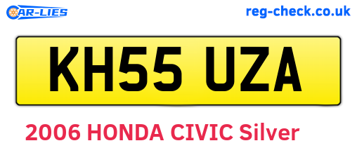 KH55UZA are the vehicle registration plates.