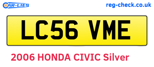 LC56VME are the vehicle registration plates.