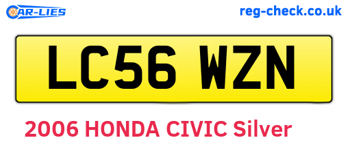 LC56WZN are the vehicle registration plates.