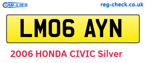 LM06AYN are the vehicle registration plates.