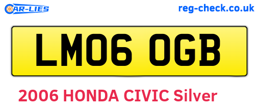 LM06OGB are the vehicle registration plates.