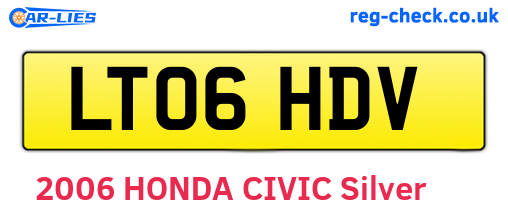 LT06HDV are the vehicle registration plates.