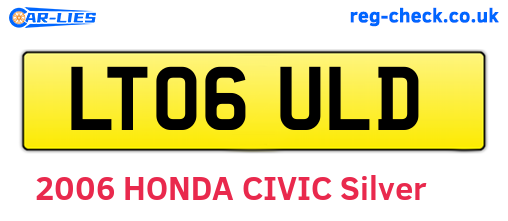 LT06ULD are the vehicle registration plates.