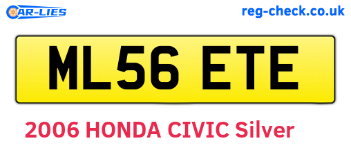 ML56ETE are the vehicle registration plates.