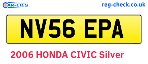 NV56EPA are the vehicle registration plates.