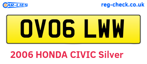 OV06LWW are the vehicle registration plates.