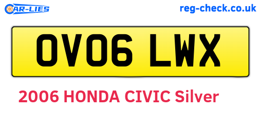OV06LWX are the vehicle registration plates.