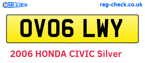 OV06LWY are the vehicle registration plates.
