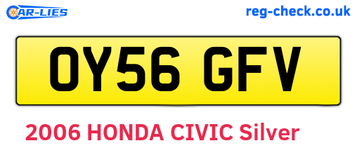 OY56GFV are the vehicle registration plates.