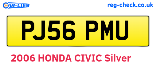 PJ56PMU are the vehicle registration plates.